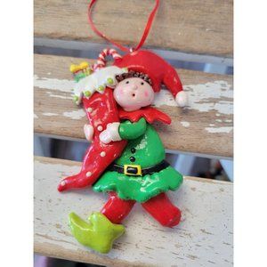 Dough‎ elf vintage ornament stocking Xmas holiday tree